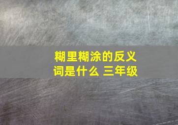 糊里糊涂的反义词是什么 三年级